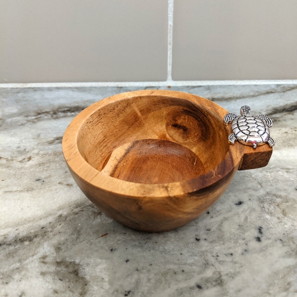 Unbranded Other - Jewelry Turtle Trinket Wooden Bowl Hand Carved